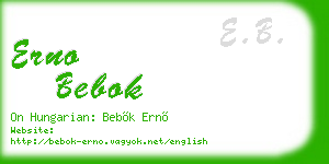 erno bebok business card