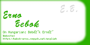 erno bebok business card